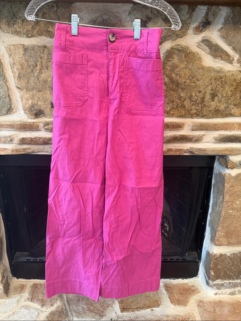 Maeve Hot Pink Boot-Cut Wide-Leg Pants